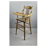 Antique Late 19th C. Ash Highchair