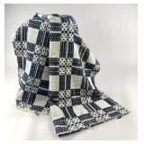 America Overshot Coverlet Fragment Early 19th C.