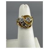 14K Yellow Gold Ladies 5 Diamond Ring