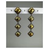 John Hardy Palu 925 22K Square Drop Earrings