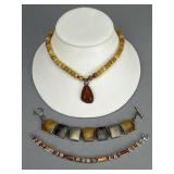 Peyote Bird Sterling Silver Bracelets and Necklace