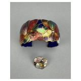 Signed David Kuo Champleve Butterfly Cuff Bracelet