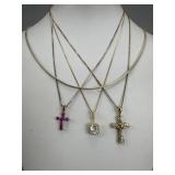 4 Sterling Silver Necklaces & 3 Pendants