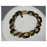 Signed Holly Yashi Floral Geometric Bracelet