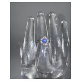 10K White Gold Ladies Synthetic Star Sapphire Ring