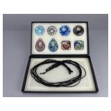Murano Glass Lampwork Various Pendants Set of 8