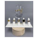 Gold Silver Tone Rhinestone Fashion Rings