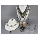 Silver Gold Metal Tone Black White Fashion Jewelry