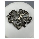 Sterling Silver Signed Cini Aquarius Zodiac Brooch