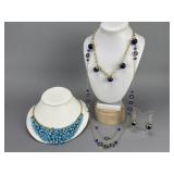 Lapis Lazuli Necklace Earrings Set & 2 Necklaces