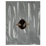 14K Strawberry Gold LeVian Smokey Quartz Ring