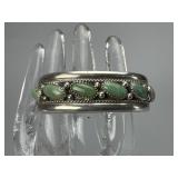 Silver Herman Smith Navajo Turquoise Cuff Bracelet