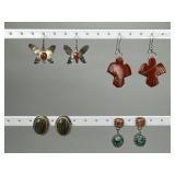 Sterling Native America Earrings Some Signed
