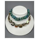 Artisan Necklaces Turquoise Nugget Shell Composite