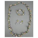 C-Freshwater Keshi Pearl Rhodium Jewelry Set