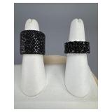 Sterling Silver Black Spinel Eternity Bands