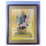 Framed Watercolor Still Life by J. Good
