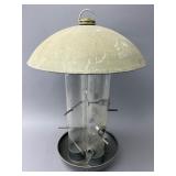 Metal and Plastic Cylinder Bird Feeder