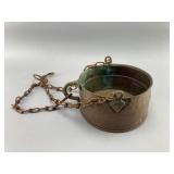 Copper Pot with Handles and Iron Chains