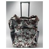 Calpak Rolling Tote with Floral Design