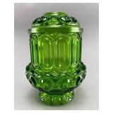 L.E. Smith Green Glass Fairy Lamp