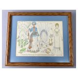 Framed Ralph Hodgdon Victorian Paper Doll Print