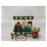 Decorative Christmas-Themed Box with Accessories