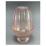 Fenton Pink Iridescent Ribbed Fairy Lamp
