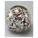 Glass Paperweight with Multicolor Swirl Design