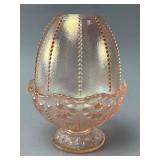 Fenton Iridescent Pink Glass Fairy Lamp
