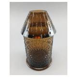 Viking Amber Glass Candle Holder