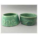 Vintage USA-Made Ceramic Dog Bowls