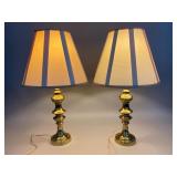 Brass Table Lamps with Shades