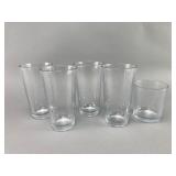 Five Clear Glass Drinking Tumblers