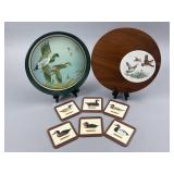 Mallard Dish, Duck Coasters & Walnut Board