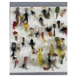 35+ Vintage Fishing Lures with Feathers & Hair
