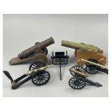 5 Model Cannons & Wagon, Mixed Materials