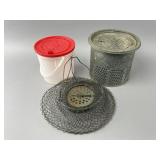 2 Bait Buckets & Wire Mesh Bait Trap