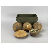 3 Cannonballs & 2 Fragments in Ammo Can