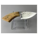 Hand-Forged Skinning Knife - Exotic Pine Handle