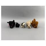 Set of 5 Vintage Plush Dog Figures
