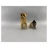 Vintage Plush Dog Figurines - 10" & 5"