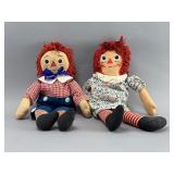 Vintage Raggedy Ann & Andy Dolls, 18"