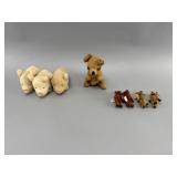 Cloth Piglets & Boyds Plush Bears Set