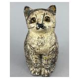 Vintage Cast Iron Cat Still Bank 4"