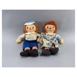 Pair of 14ï¿½ Raggedy Ann & Andy Dolls
