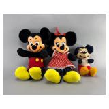 Vintage Disney Mickey & Minnie Plush Toys Set