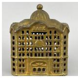 Vintage Cast Iron Bank Coin Bank, 5" Tall