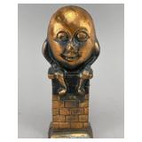 Bronze-Finish Humpty Dumpty Still Bank, 5.5"