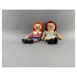 Vintage Raggedy Ann & Andy Dolls, 14-inch Pair